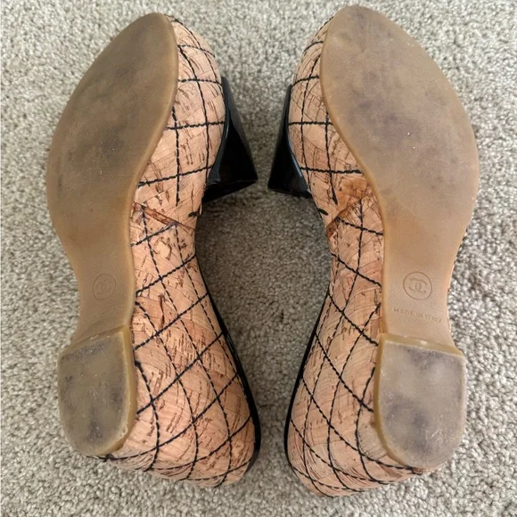 Chanel Black Wedge Sandals - Picture 5 of 5